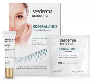 SESDERMA Программа персональная для восстановления баланса (салфетки 4 шт, Sealing Cream 15 мл) / SESMEDICAL SKIN BALANCE Personal peel program