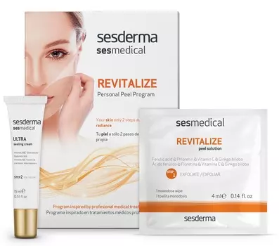 SESDERMA Программа ревитализирующая для лица (салфетки 4 шт, Sealing Cream 15 мл) / SESMEDICAL