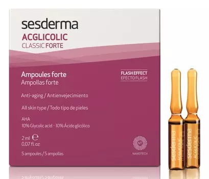 SESDERMA Средство в ампулах (с гликолевой кислотой 10%) / ACGLICOLIC Classic Forte 5*2 мл
