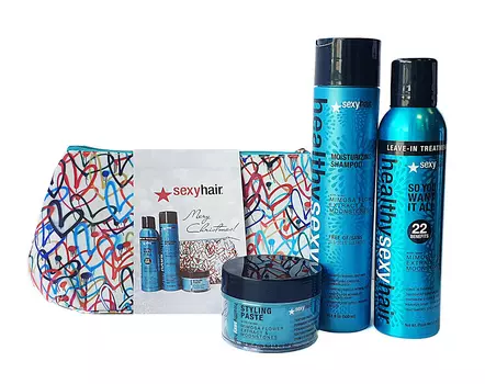 SEXY HAIR Набор для волос Новогоднее приключение (шампунь 300 мл, спрей-уход 150 мл, паста для укладки 50 мл) SEXY HAIR