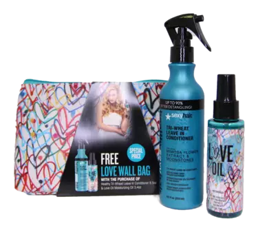 SEXY HAIR Набор новогодний в косметичке (кондиционер несмываемый 250 мл, масло для волос и тела 100 мл) Healthy