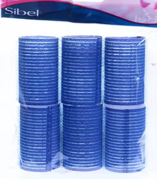 SIBEL Бигуди-липучки синие 40 мм 6 шт/уп