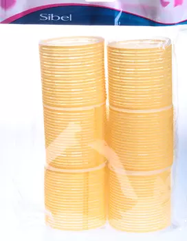 SIBEL Бигуди-липучки желтые 66 мм 6 шт/уп