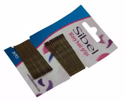 SIBEL Невидимки 50 мм бронзовые волнистые 24 шт/уп