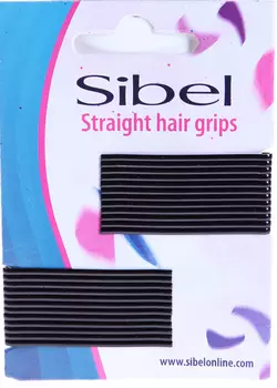 SIBEL Невидимки 50мм 24/уп чер. прям.