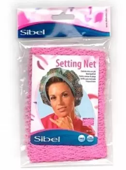 SIBEL Сеточка-косынка для бигуди, крупная, розовая