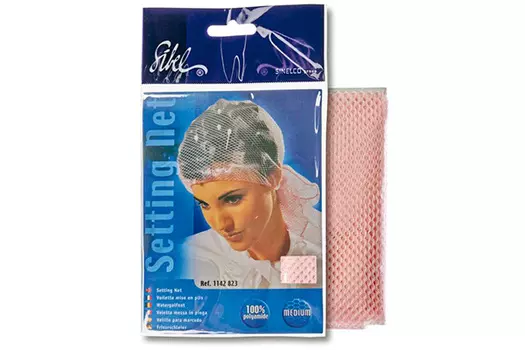 SIBEL Сеточка-косынка для бигуди средняя розовая, Sibel