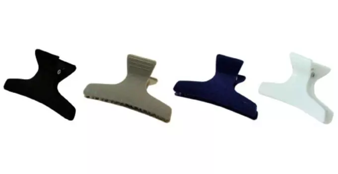 SIBEL Зажим пластиковый широкий, 4 цвета, 12 шт/уп (42062)