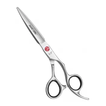 SILVER STAR Ножницы премиальные эргономичные, красный винт, лезвия - меч с повышенной режущей способностью 6"