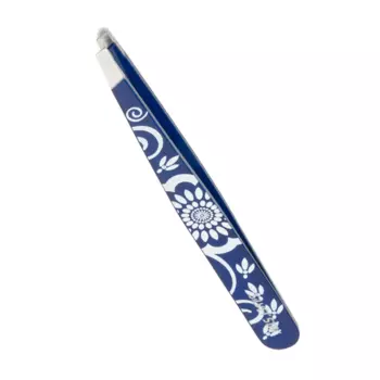 SILVER STAR Пинцет косметологический, косой, цветной / CLASSIС