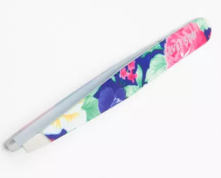 SILVER STAR Пинцет косметологический, косой, цветной / CLASSIС