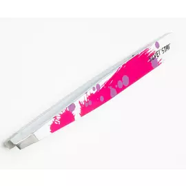 SILVER STAR Пинцет косметологический, косой, цветной / CLASSIС