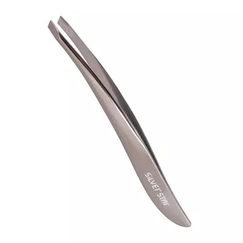 SILVER STAR Пинцет косой глянцевый / CLASSIC