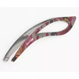 SILVER STAR Пинцет косой изогнутый цветной / CLASSIC