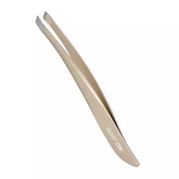 SILVER STAR Пинцет косой, матовое золото / CLASSIC