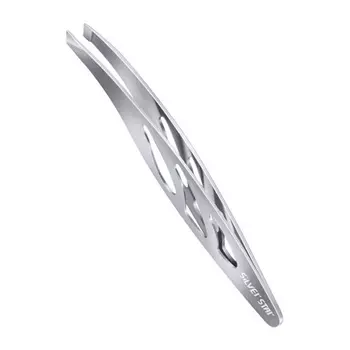 SILVER STAR Пинцет косой с отверстиями АТ 9969 / CLASSIC