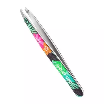 SILVER STAR Пинцет косой, тропический принт цветы / CLASSIC