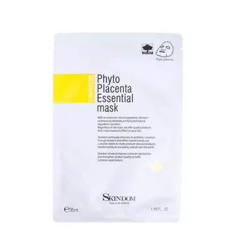 SKINDOM Маска тканевая с фитоплацентой / PHYTO PLACENTA ESSENTIAL MASK 35 мл