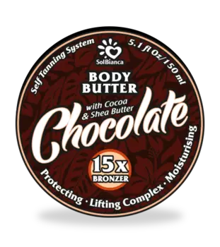 SOLBIANCA Масло твердое с маслом какао, маслом ши и бронзаторами для загара в солярии / Chocolate 150 мл