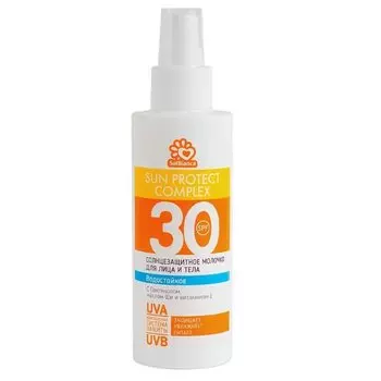 SOLBIANCA Молочко-спрей солнцезащитное водостойкое для лица и тела SPF 30 150 мл