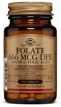 SOLGAR Фолиевая кислота, таблетки 400 мкг № 100