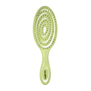 SOLOMEYA Био-расческа подвижная для волос, зеленая / Detangling Bio Hair Brush Green