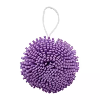 SOLOMEYA Мочалка спонж для тела, фиолетовая / Bath Sponge lilac 1 шт