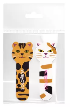 SOLOMEYA Набор для натуральных и искусственных ногтей (пилка Тигренок и полировщик для ногтей Китти)