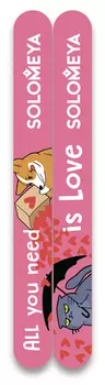 SOLOMEYA Набор пилок для натуральных и искусственных ногтей 180/220 / All you need is love 2 шт