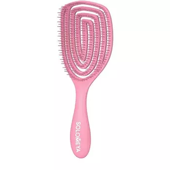 SOLOMEYA Расческа для сухих и влажных волос с ароматом клубники MZ0011 / Wet Detangler Brush Oval Strawberry