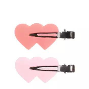SOLOMEYA Заколка-зажим для волос в форме сердца / No Crease Hair Clips Heart, набор 4 шт