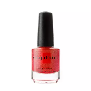SOPHIN 0262 лак для ногтей, красно-оранжевый с содержанием большого количества золотистых частиц / Sand Effect 12 мл