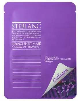 STEBLANC Маска тканевая укрепляющая с гидролизованным коллагеном для лица / Essence Sheet Mask Collagen 25 г