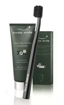 SWISS SMILE Набор, состоящий из витаминно-травяной пасты и мягкой зубной щетки Herbal Bliss
