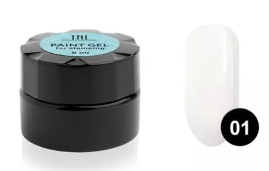 TNL PROFESSIONAL Гель-краска для стемпинга, 01 белая 6 мл