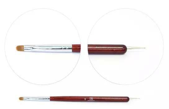 TNL PROFESSIONAL Кисть для геля № 2, на конце дотс