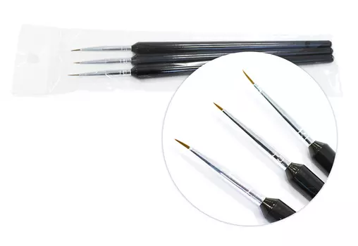 TNL PROFESSIONAL Набор кистей (№0, №00, №000) 3 шт