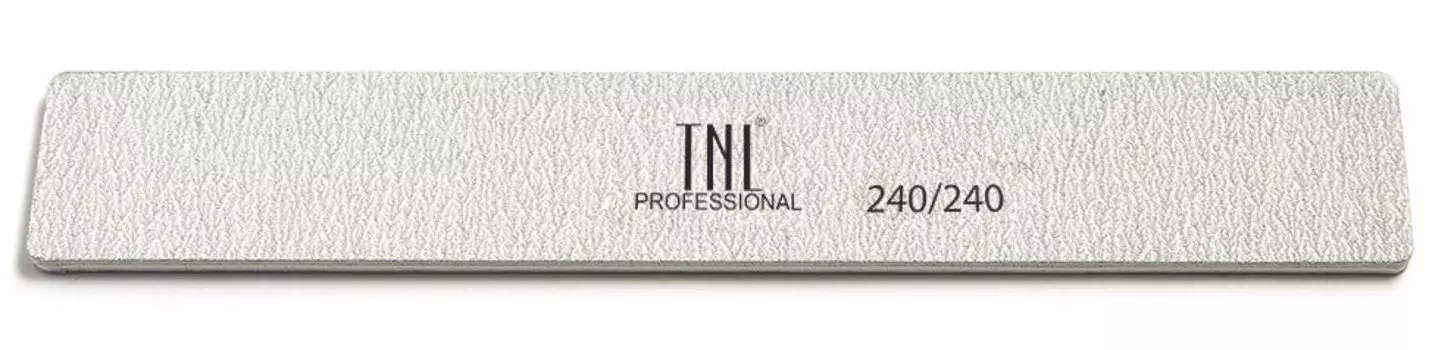 TNL PROFESSIONAL Пилка широкая для ногтей 240/240, серая (в индивидуальной упаковке)