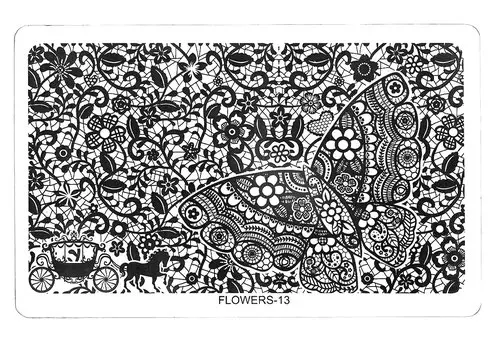 TNL PROFESSIONAL Трафарет металлический большой для стемпинга Кружева (в индивидуальной упаковке)