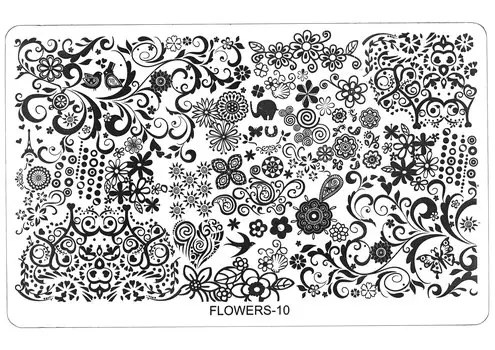 TNL PROFESSIONAL Трафарет металлический большой для стемпинга Сказочный мир (в индивидуальной упаковке)