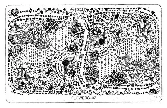 TNL PROFESSIONAL Трафарет металлический большой для стемпинга Россыпь камней (в индивидуальной упаковке)