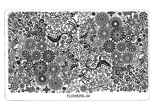 TNL PROFESSIONAL Трафарет металлический большой для стемпинга Журавли (в индивидуальной упаковке)