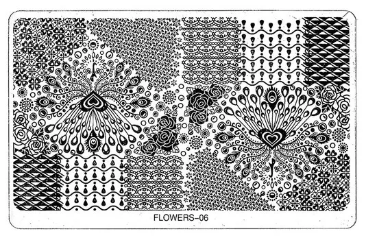 TNL PROFESSIONAL Трафарет металлический большой для стемпинга Павлин (в индивидуальной упаковке)