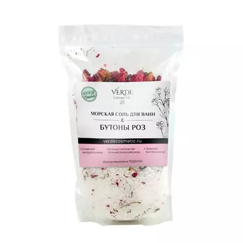 VERDE Соль морская и бутоны роз 800 гр