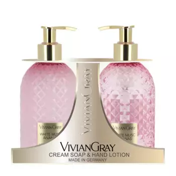 VIVIAN GRAY Набор для рук Белый мускус и ананас (крем-мыло 300 мл + лосьон 300 мл) Vivian Gray Set White Musc & Ananas