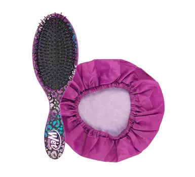 WET BRUSH Набор подарочный (щетка + шапочка для душа фиолетовые) WET BRUSH KIT-PURPLE DETANGLER &amp; SHOWER CAP