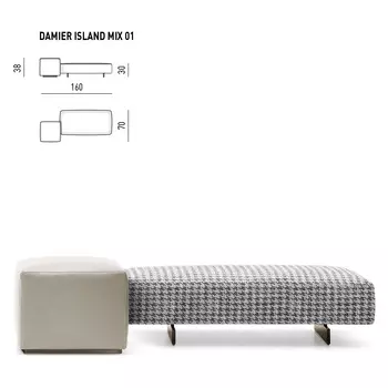 Damier Cenere/Sabbia Оттоманка и пуф