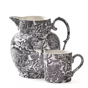 Faded Peony Black 6 кружек и кувшин