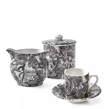 Faded Peony Black Кофейный сервиз на 6 персон