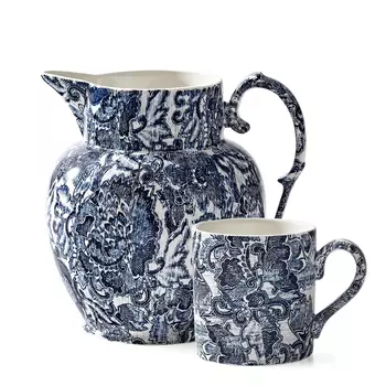 Faded Peony Indigo 6 кружек и кувшин